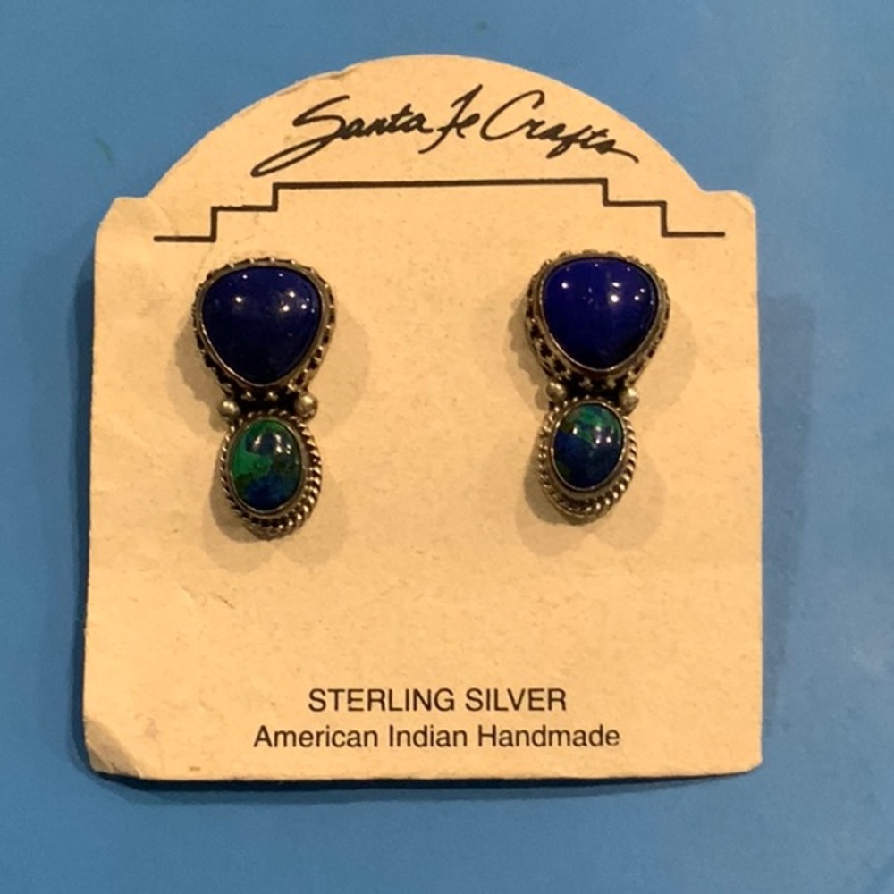 Lapis sterling silver earrings